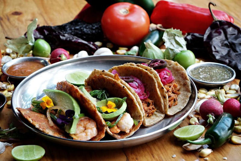 Sweet Pork Tacos with toppings